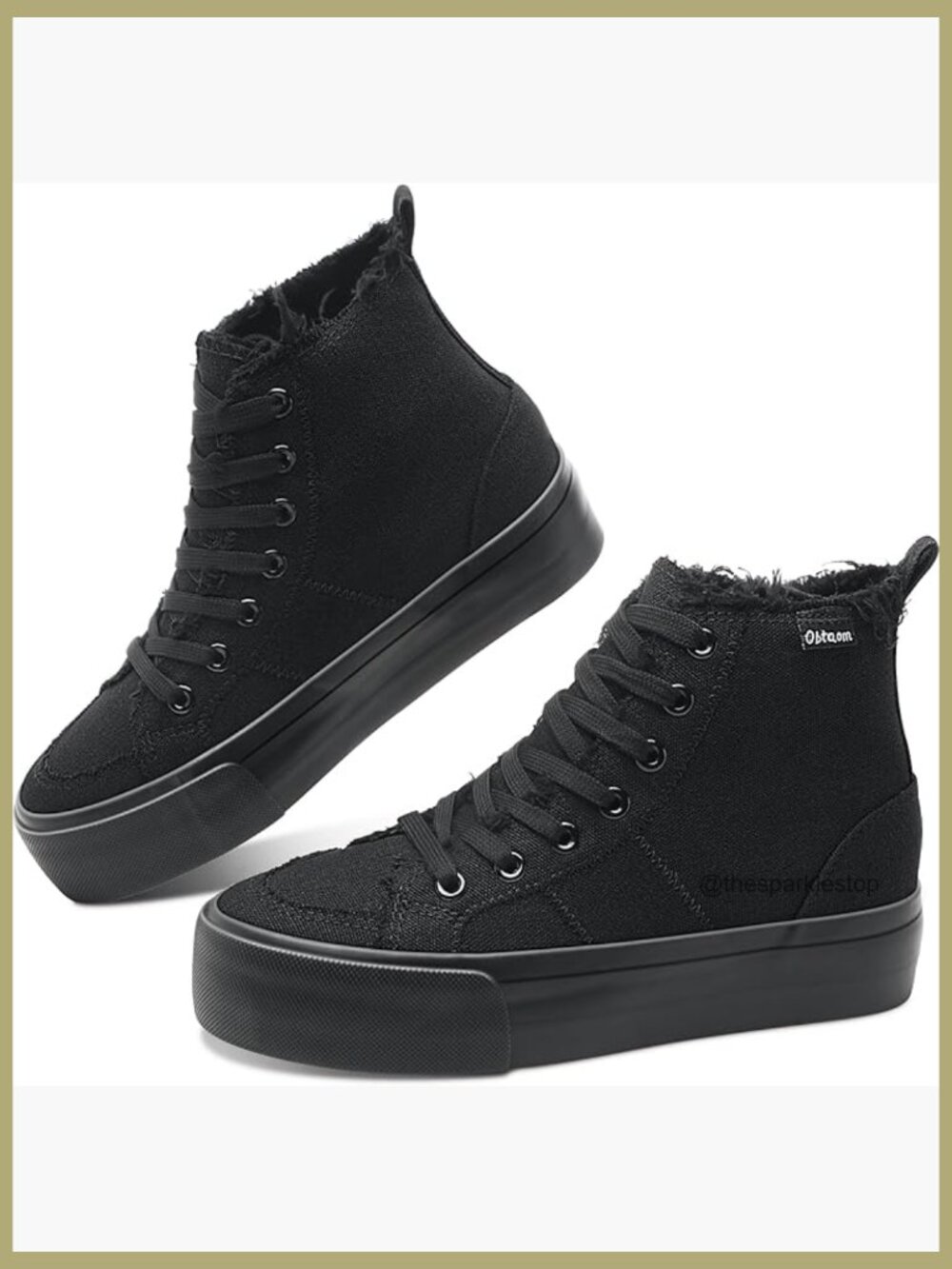 Mid Calf Platform Canvas Sneakers with 1.5 Inch Platform Women